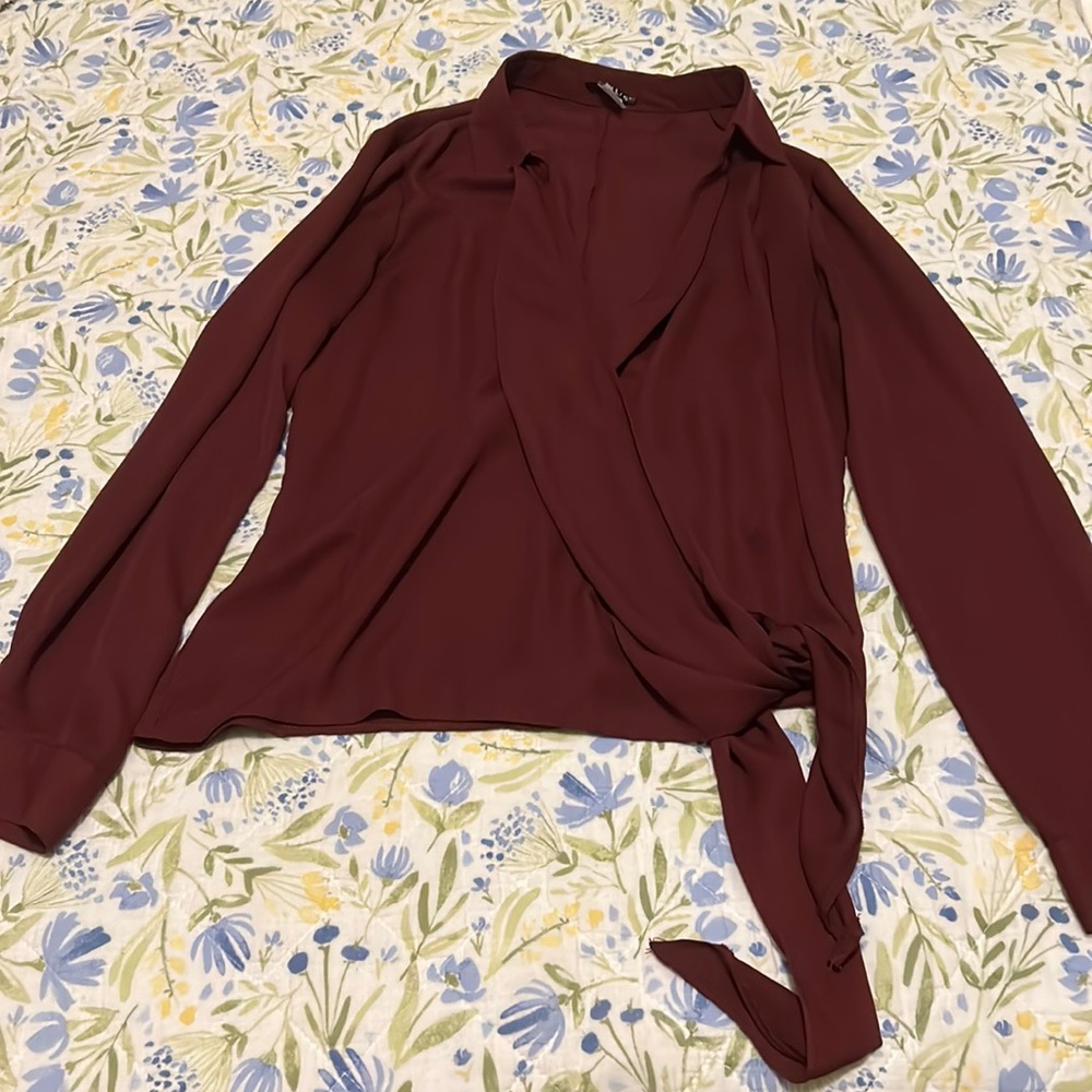 Venus wrap long sleeve blouse